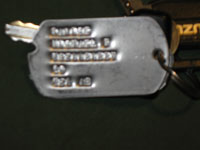 single notched dog tag key chain